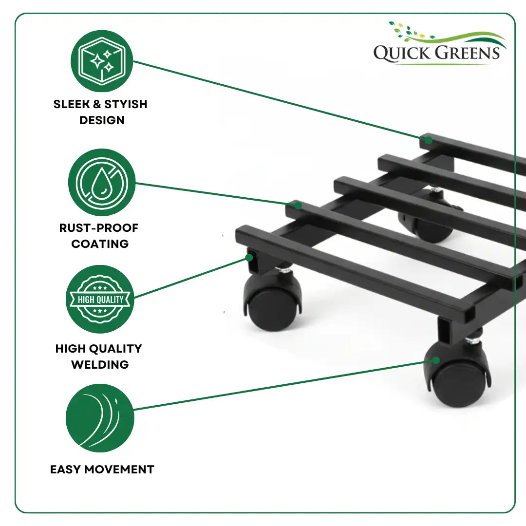 Small Plant Stand with Wheels