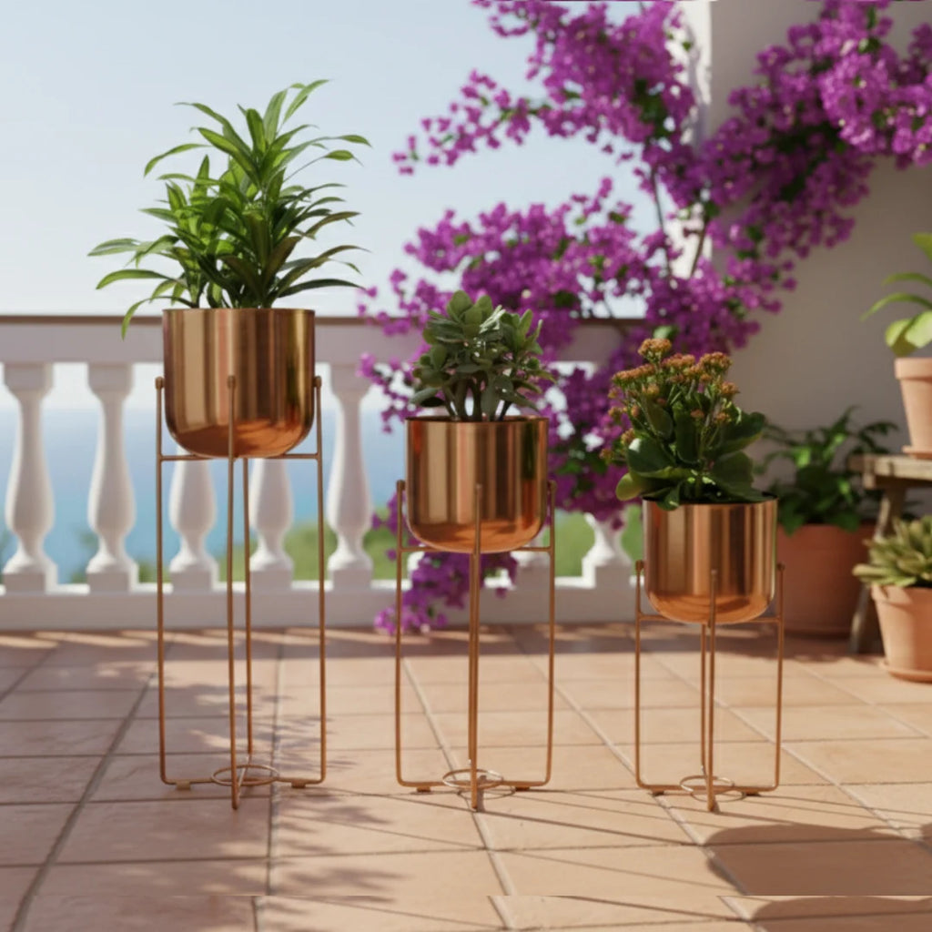 Metal Planters with Stands