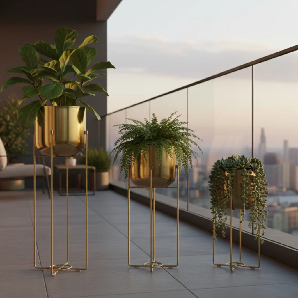 Metal Planters with Stands