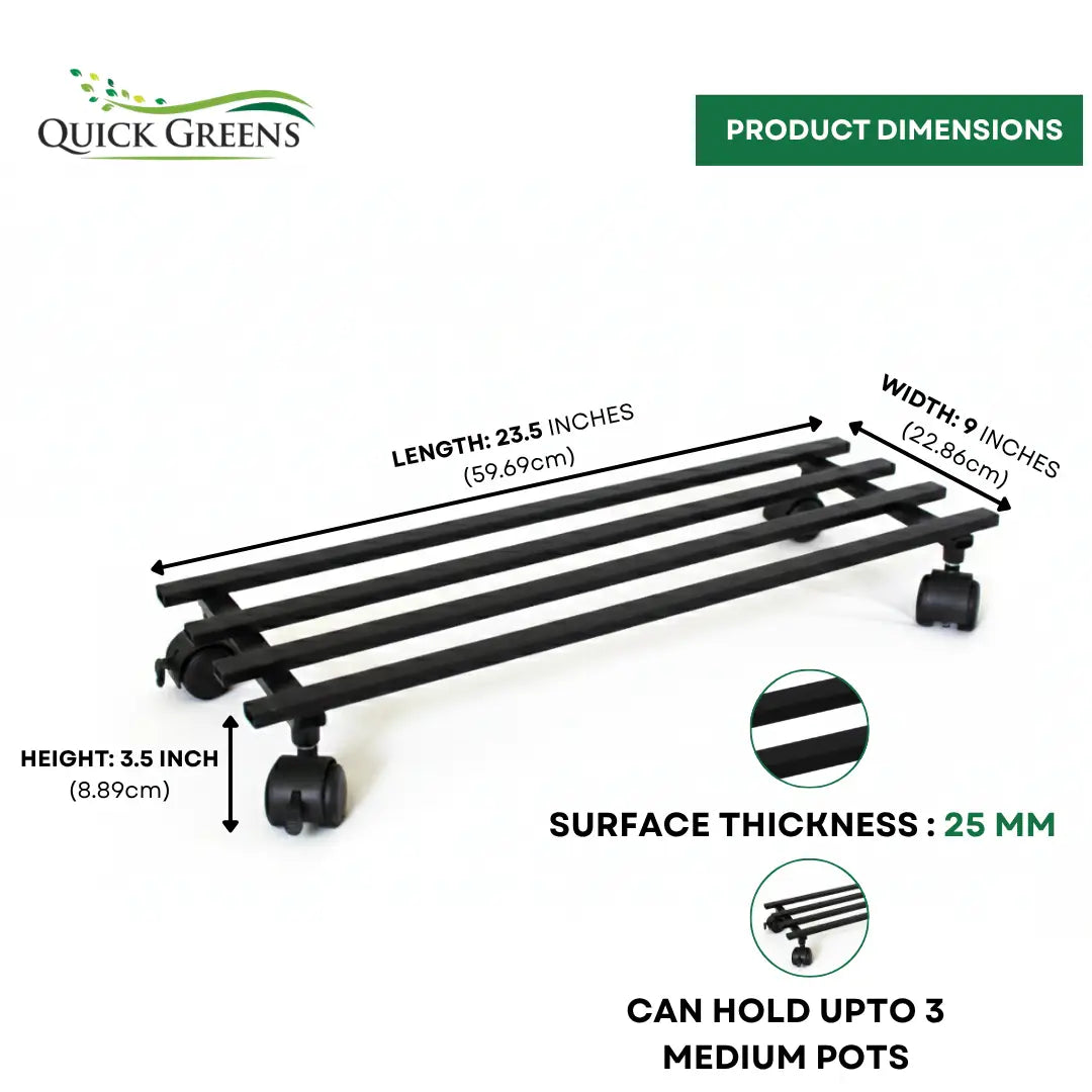 Long Plant Stand with Wheels