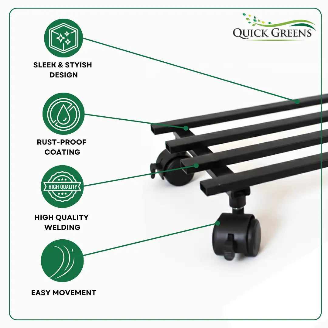 Long Plant Stand with Wheels