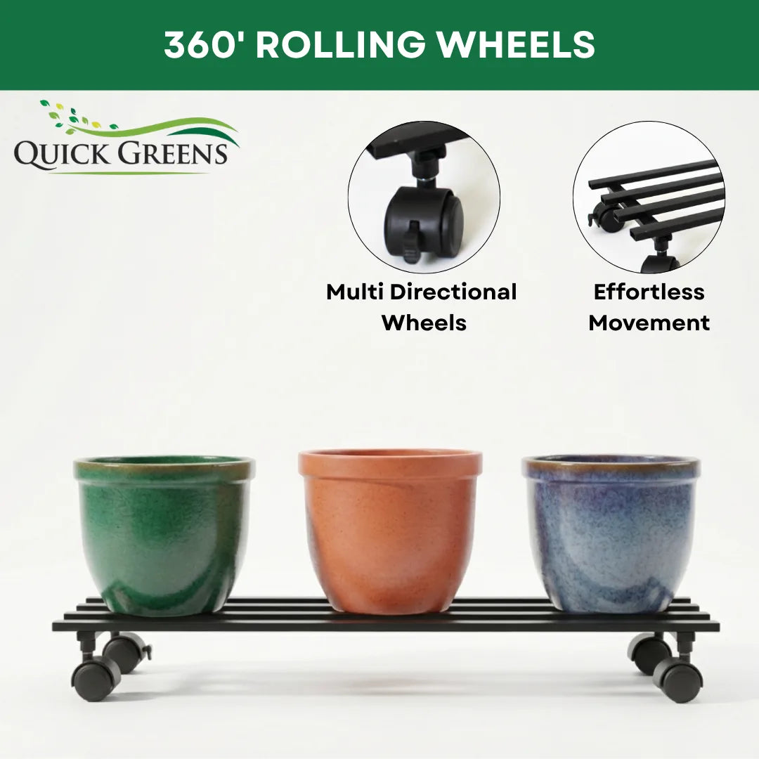 Long Plant Stand with Wheels