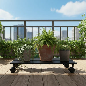 Long Plant Stand with Wheels