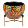 Radiant Multicolour Metal Pot with Satnd