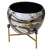 Morden Art inspired print Metalic Pot with stand